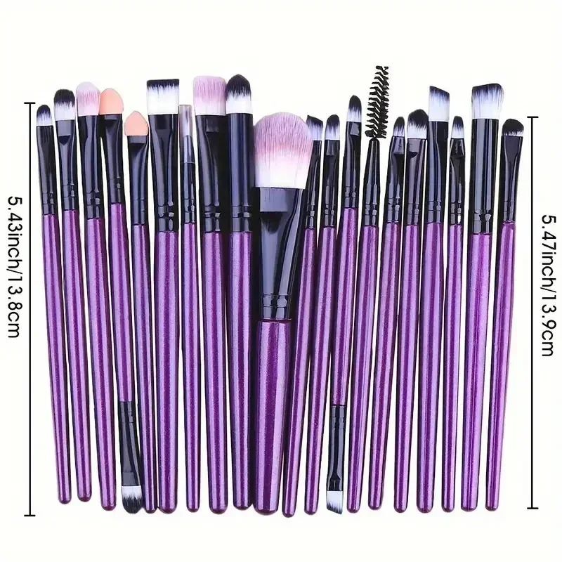 A set of 24 purple makeup brushes.