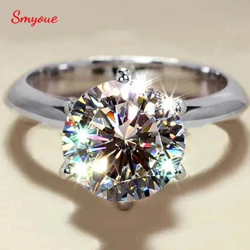 Close-up of a sparkling diamond solitaire ring on a white background.