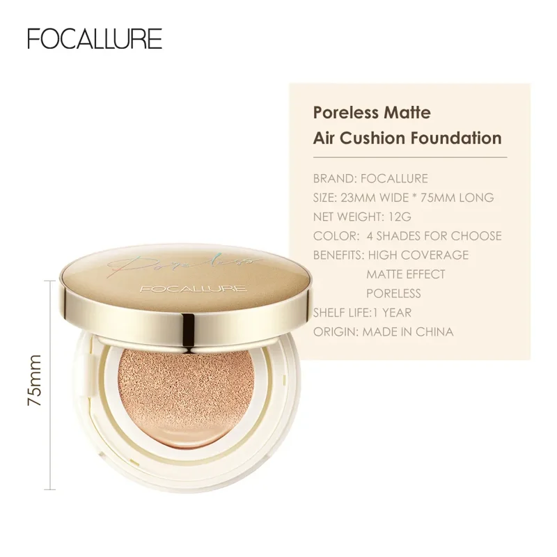 FOCALLURE Poreless Matte Air Cushion Foundation